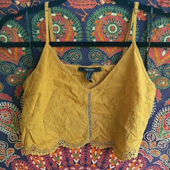 Forever 21 Tops - Embroidery crop top Forever 21 Tops - Embroidery crop top